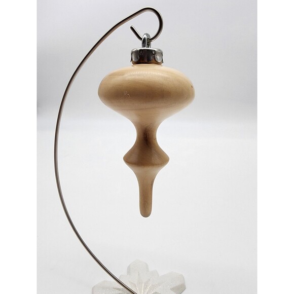 Handmade Set of 2 Wooden Ornaments Unique Finial Shaped Light wood Minimalist - Picture 7 of 12